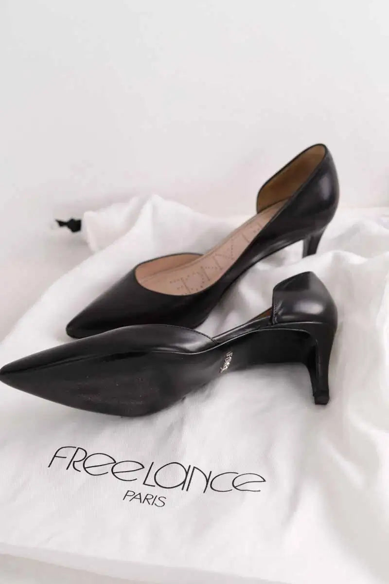 Talons Free Lance Noir en Cuir