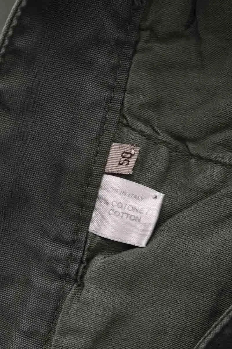 Pantalon droit Bottega Veneta Kaki en Coton