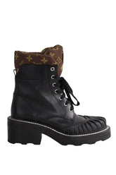 Boots à lacets Louis Vuitton Noir en Cuir, taille 39 - Seconde Main