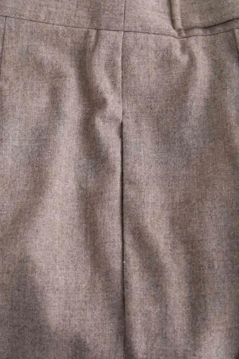 Pantalon large Emporio Armani Marron en Laine