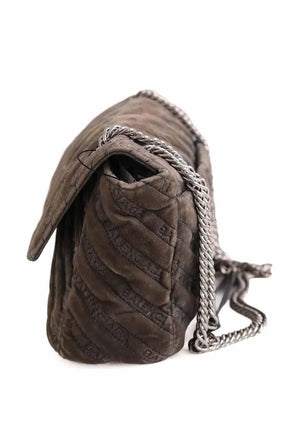 Sac porté épaule Balenciaga Kaki en Daim