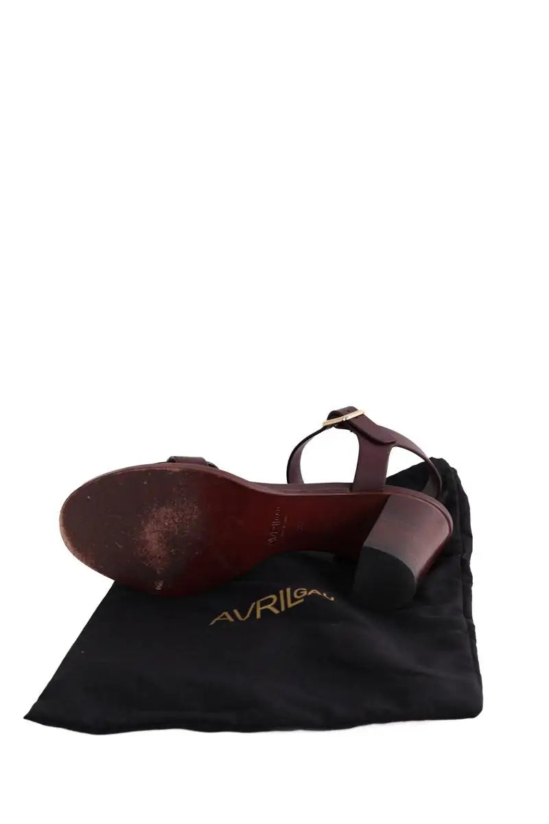 Talons Avril Gau Bordeaux en Cuir