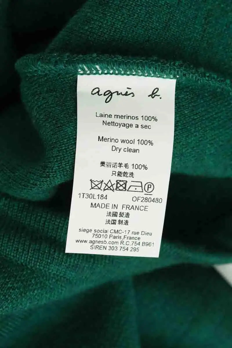 Mini short Agnès B. Vert en Laine