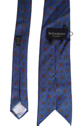 Cravate Yves Saint Laurent Bleu en Soie
