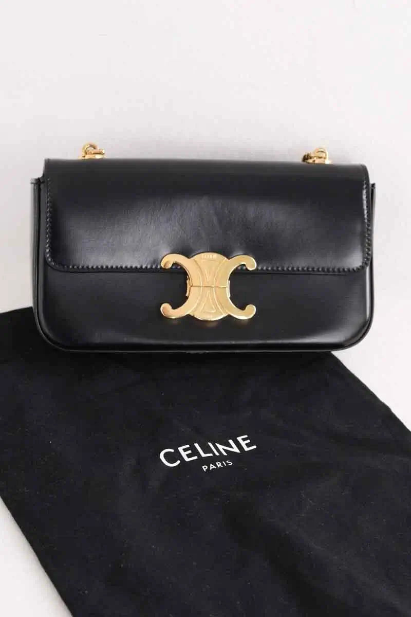Sac à main Celine Triomphe chain Noir en Cuir