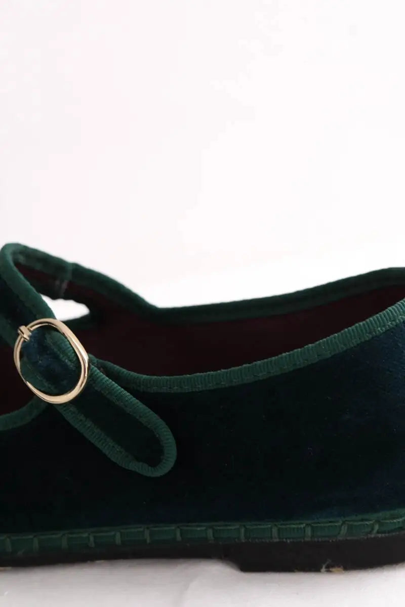 Ballerines Flabelus Vert en Velours