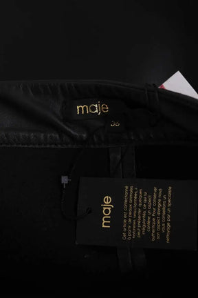 Mini jupe Maje Gaia Noir en Cuir