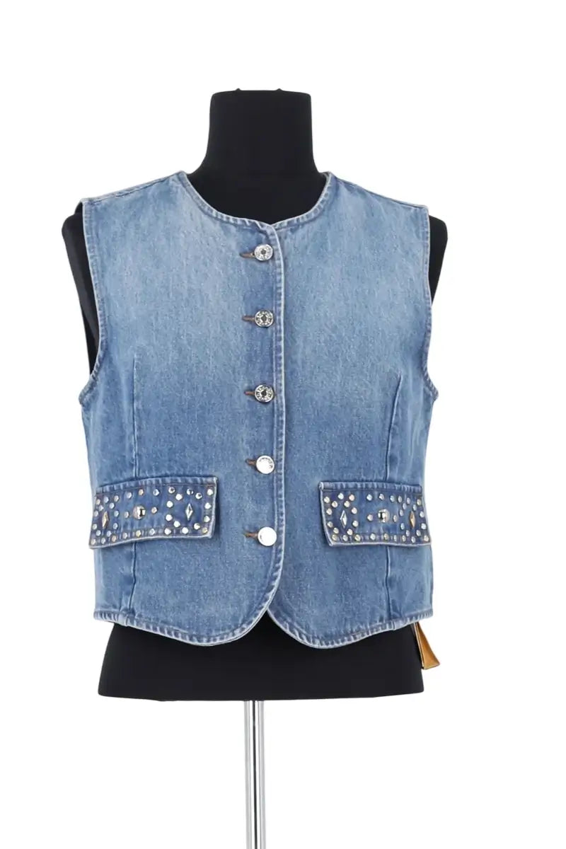 Veste Sandro Bleu en Coton, taille M - Seconde Main
