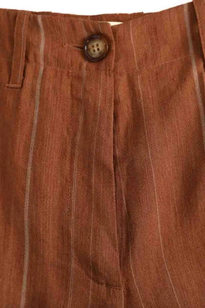 Pantalon large Momoni Marron en Lin