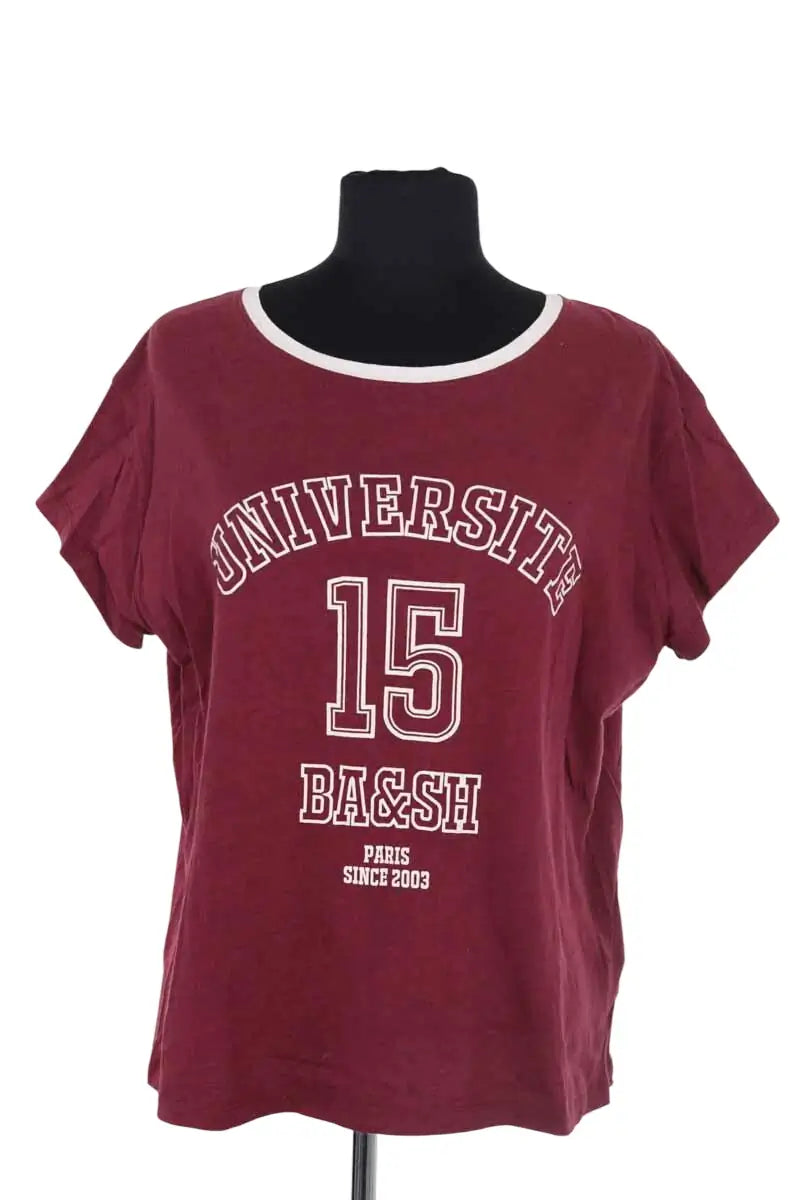 T-shirt Ba&Sh Bordeaux en Coton, taille S - Seconde Main