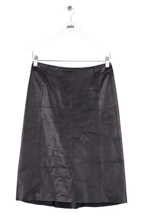 Jupe Yves Salomon Noir en Cuir, taille S - Seconde Main