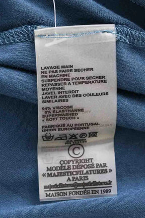 T-shirt Majestic Filatures Bleu en Viscose