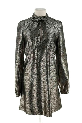 Robe Saint Laurent Doré en Viscose, taille M - Seconde Main