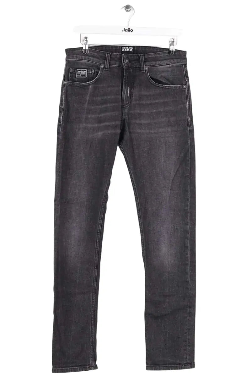 Jean droit Versace Anthracite en Coton, taille M - Seconde Main
