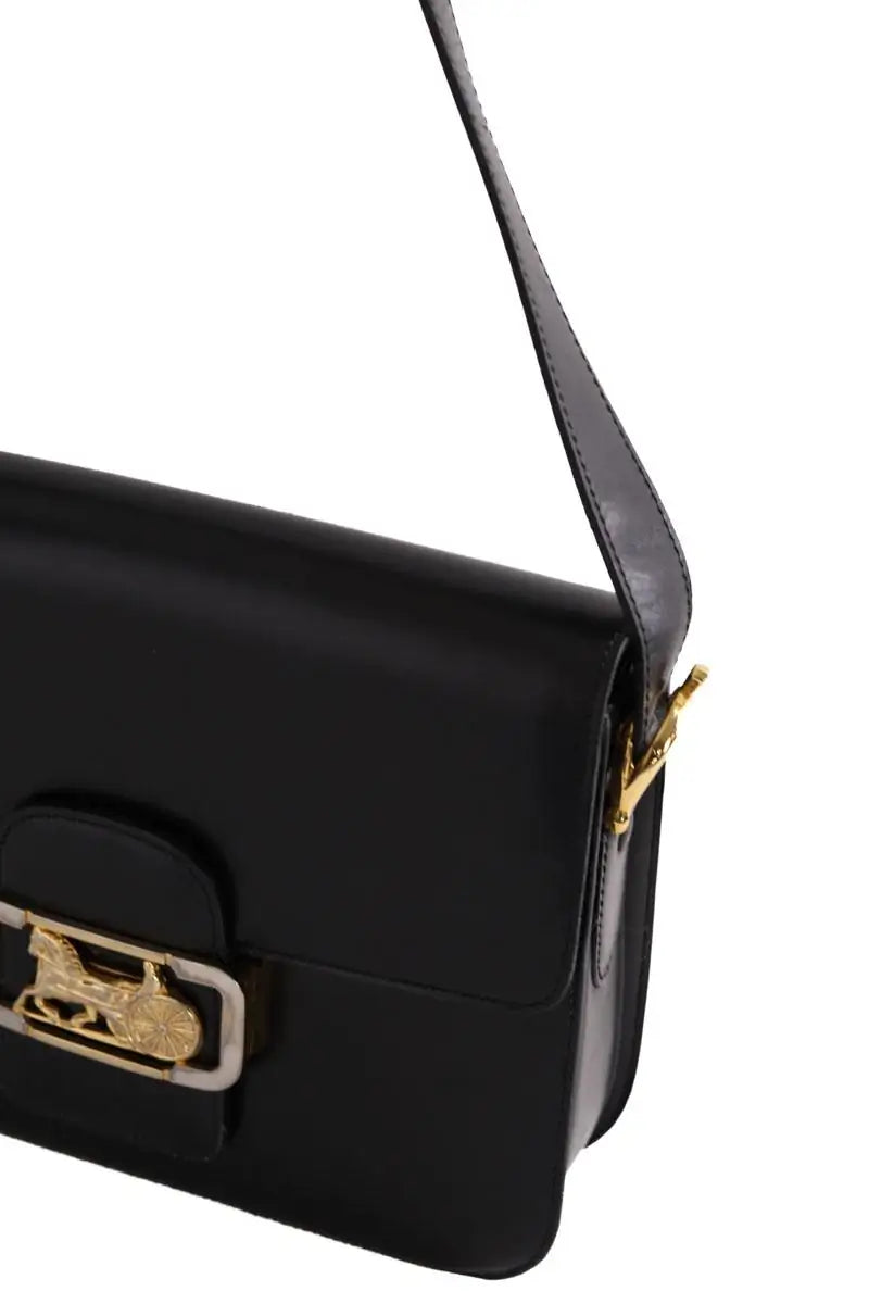 Sac à bandoulière Celine Triomphe vintage Noir en Cuir