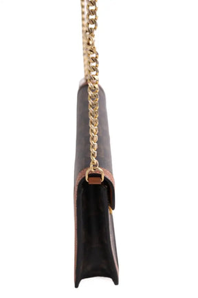 Sac à bandoulière Celine Triomphe Maillon Chain Marron en Cuir