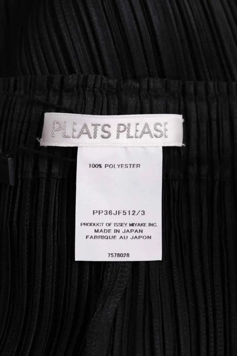 Pantalon droit Pleats Please Noir en Synthétique