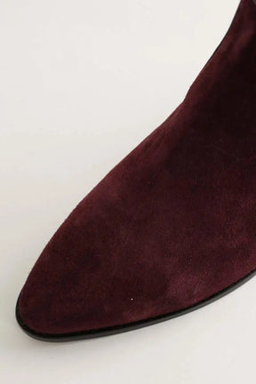 Boots Socque Bordeaux en Daim