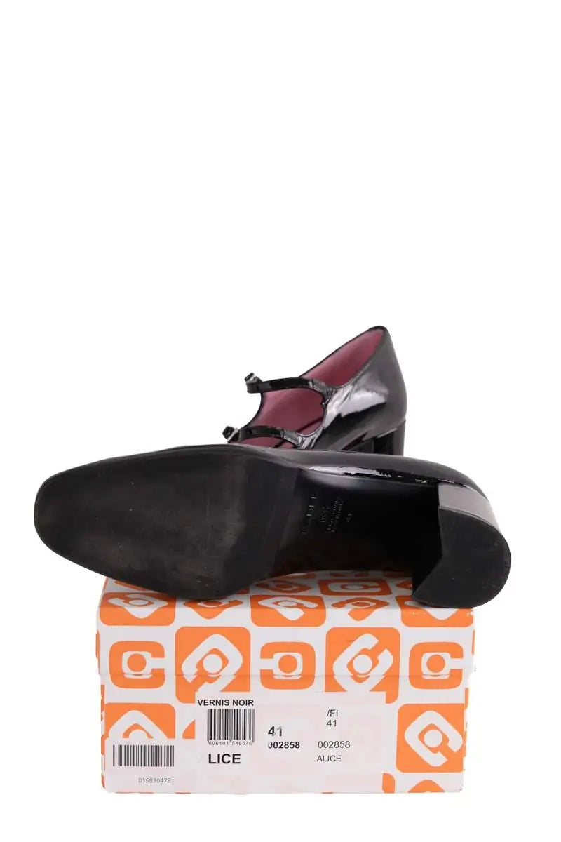 Talons Carel Noir en Cuir verni