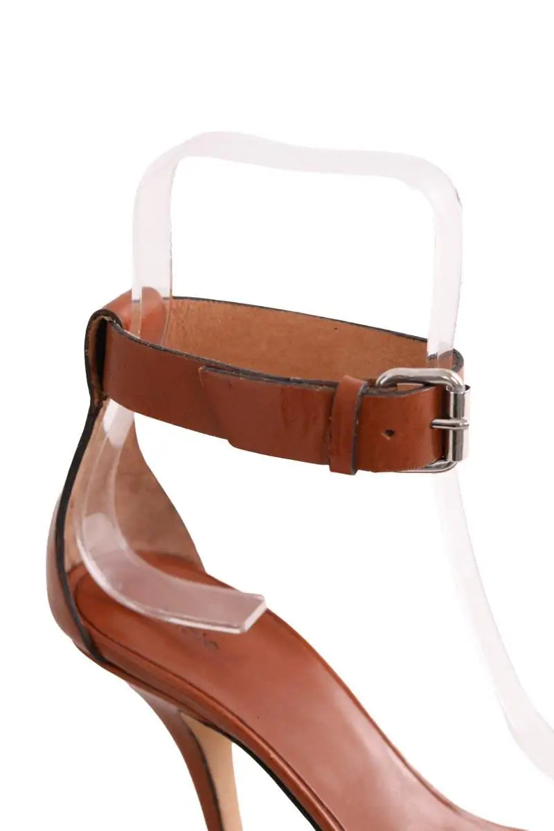 Talons Maje Camel en Cuir