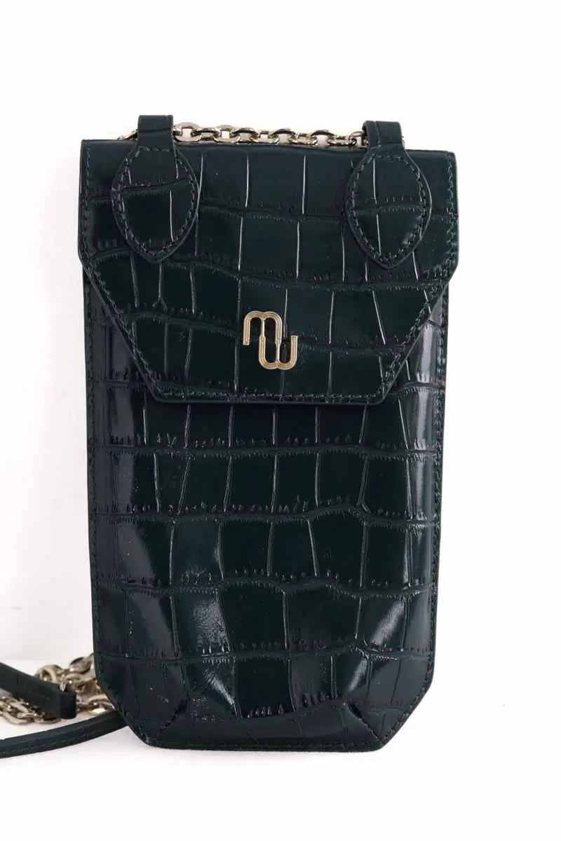 Mini sac Maje Vert en Cuir