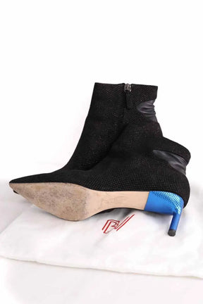 Boots Bettina Vermillon Noir en Cuir