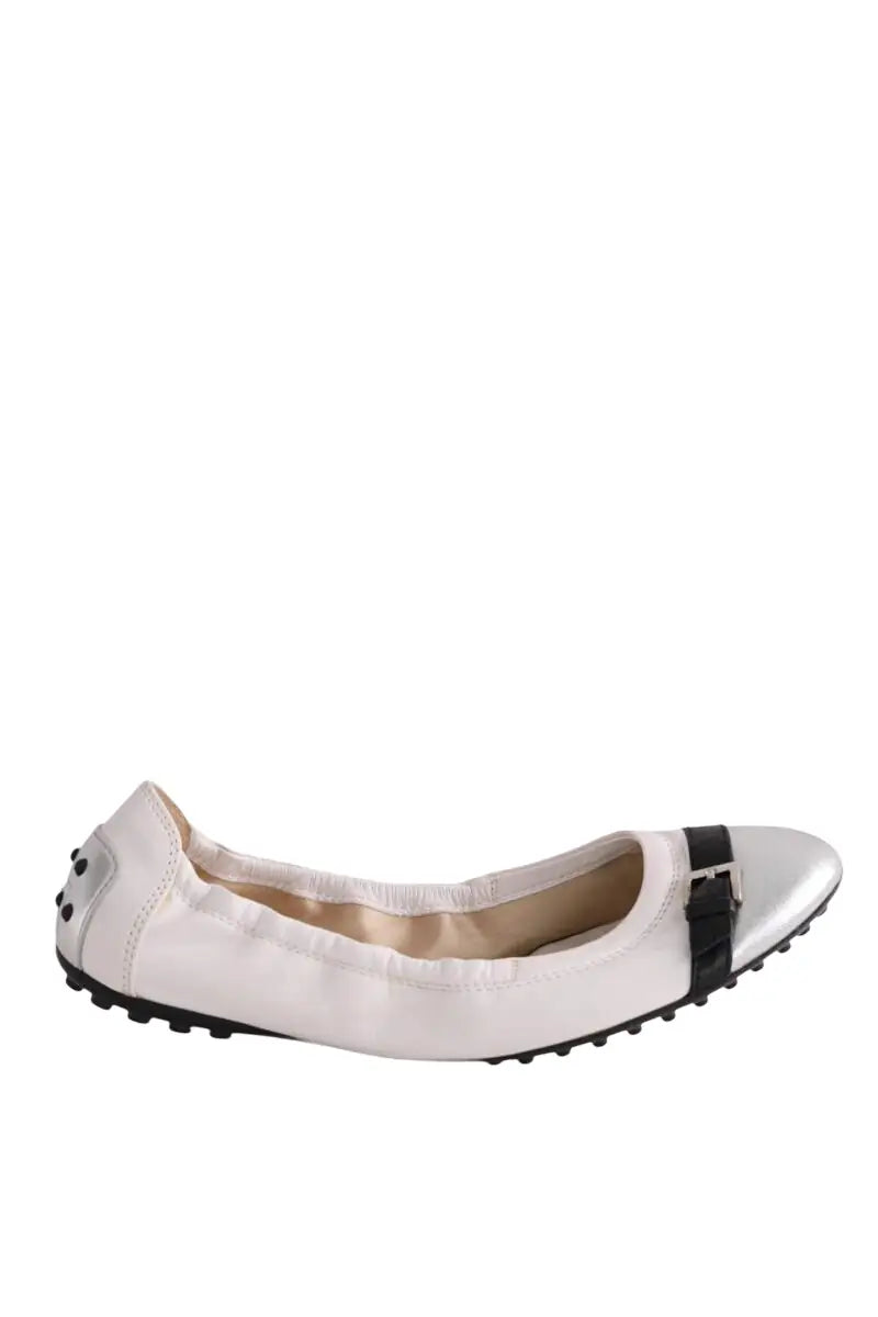 Ballerines Tod's Blanc en Cuir, taille 37 - Seconde Main