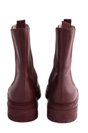 Bottes de motard Gianvito Rossi Bordeaux en Cuir
