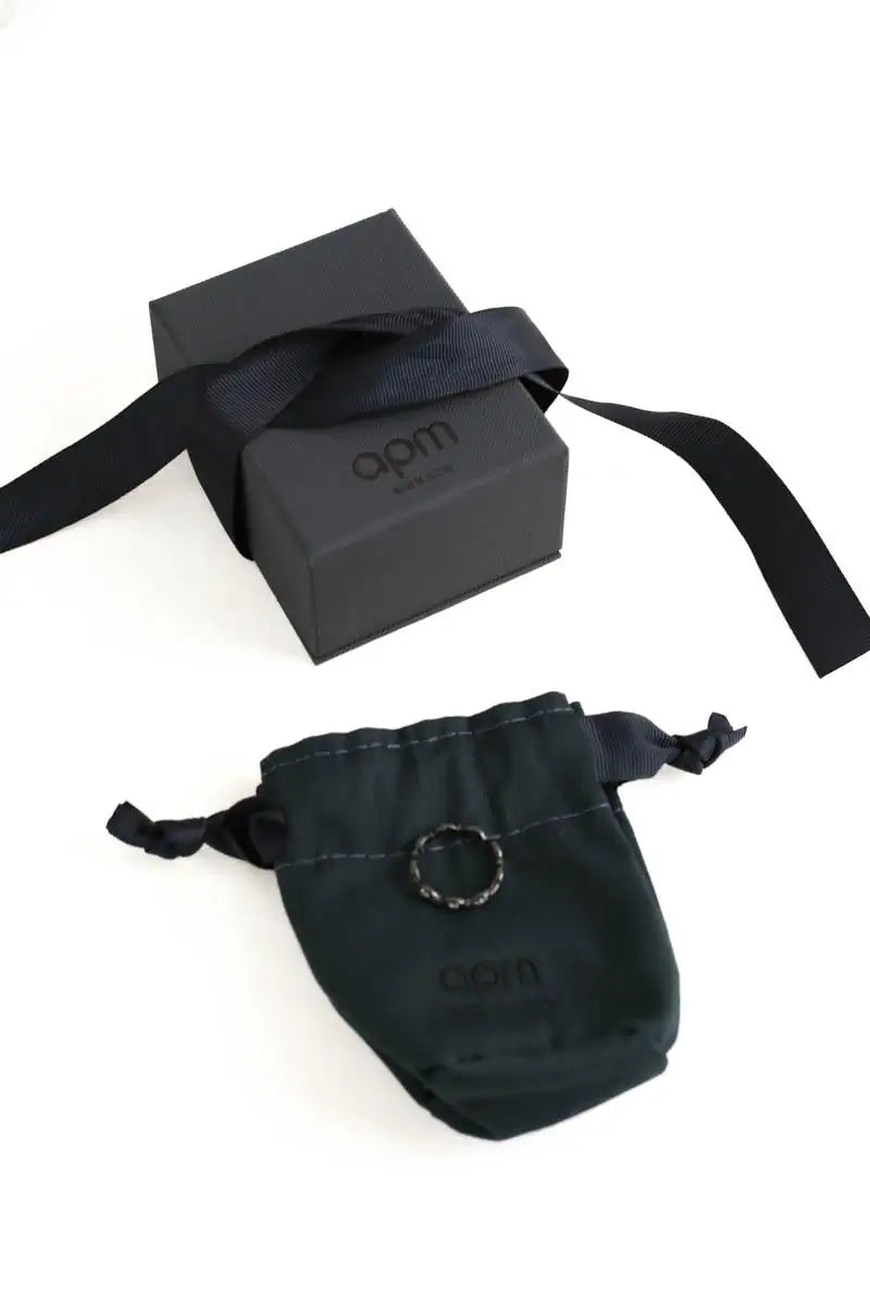 Bague APM Monaco Noir en Acier