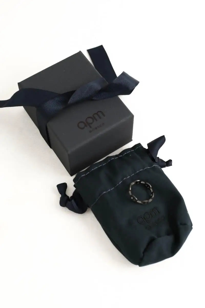 Bague APM Monaco Noir en Acier