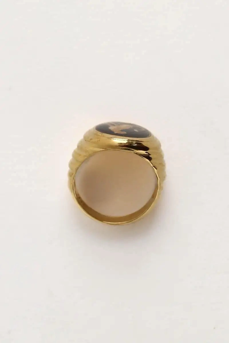 Bague d'auriculaire Wilhelmina Garcia Cheetah ring Doré en Métal