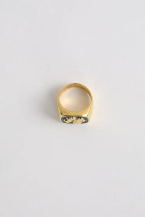 Bague Goossens Paris Mini trèfle signet ring Doré en Métal