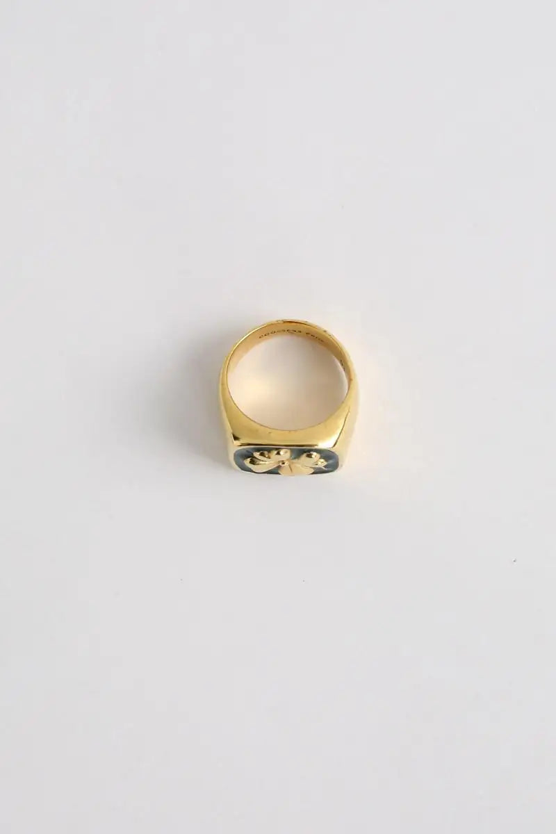 Bague Goossens Paris Mini trèfle signet ring Doré en Métal