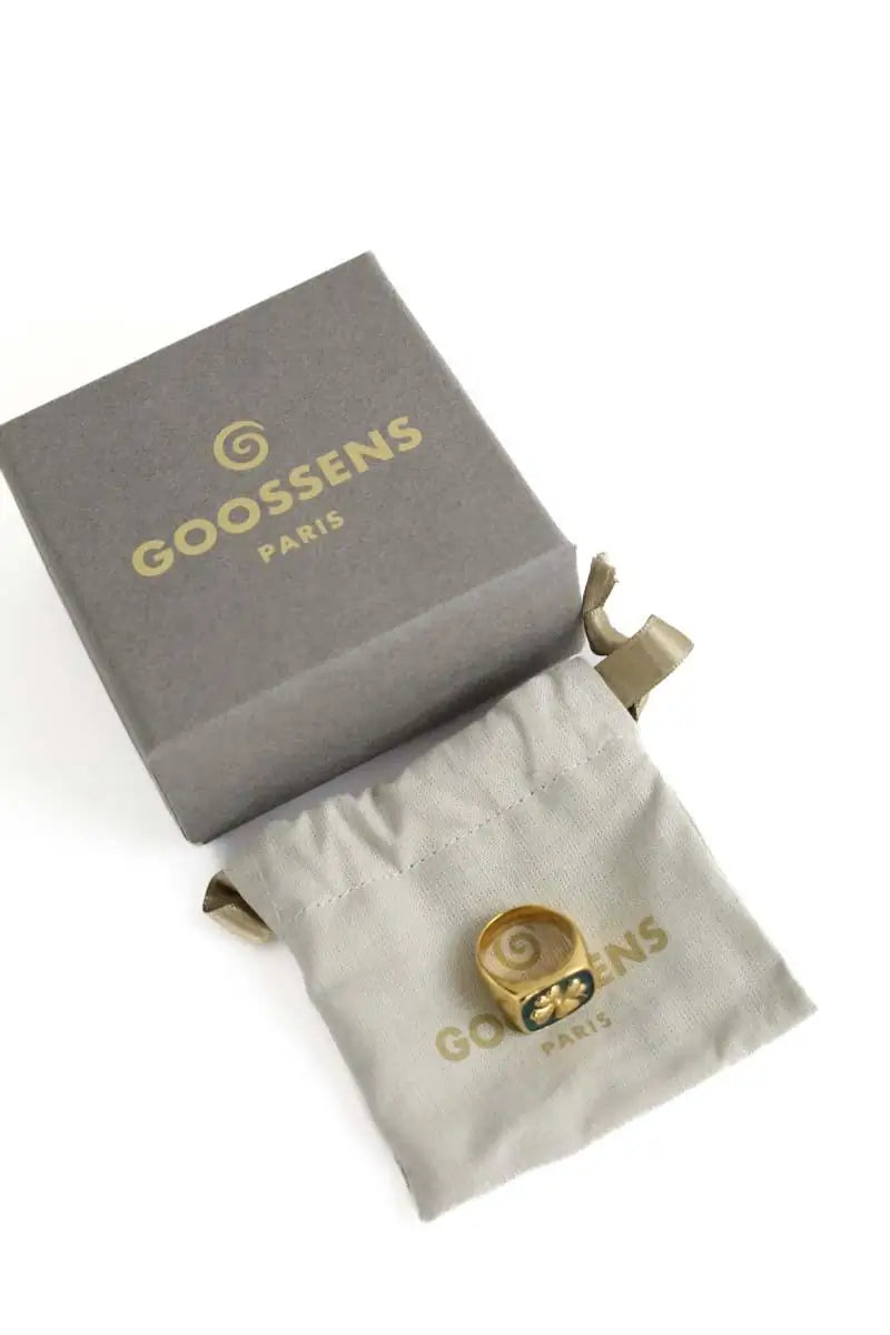 Bague Goossens Paris Mini trèfle signet ring Doré en Métal