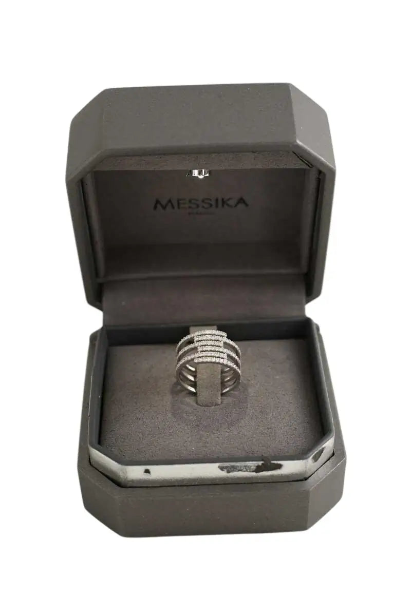 Bague Messika Collection Gatsby Blanc en Or blanc, taille M - Seconde Main