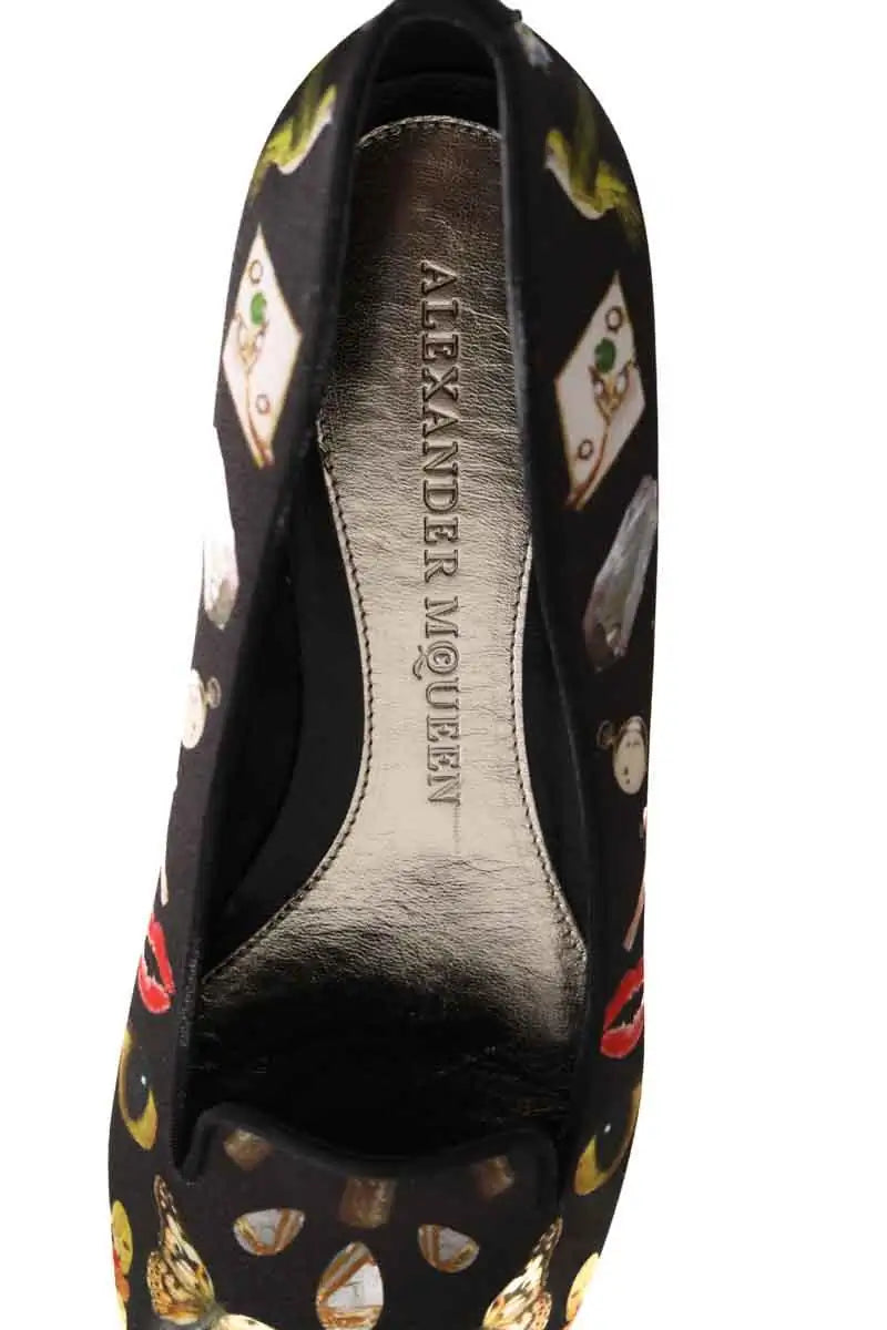 Ballerines Alexander McQueen Noir en Tissu