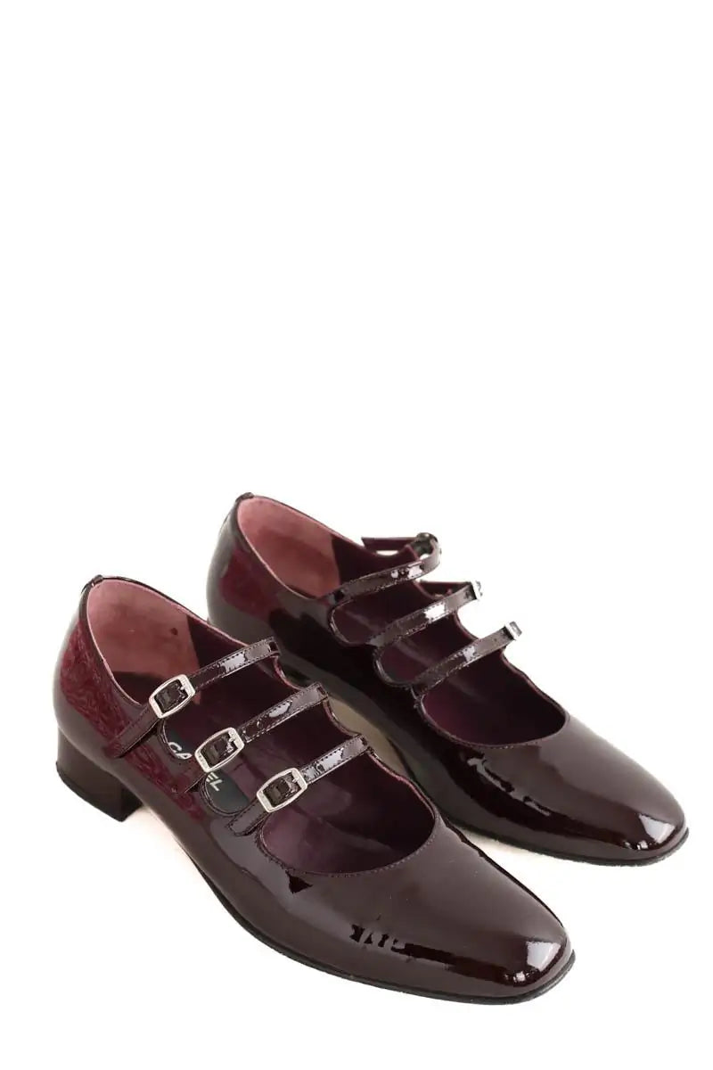 Ballerines Carel Bordeaux en Cuir verni