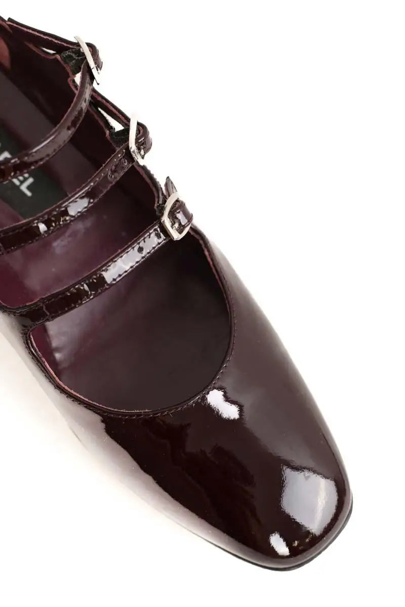 Ballerines Carel Bordeaux en Cuir verni