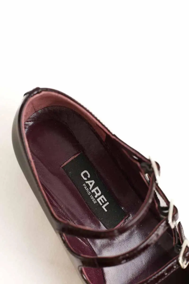 Ballerines Carel Bordeaux en Cuir verni