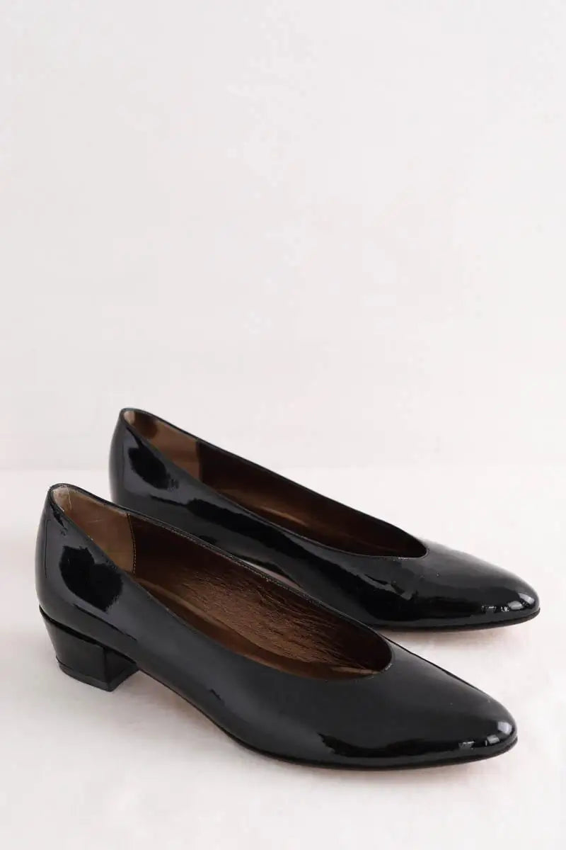 Ballerines Carel Noir en Cuir verni