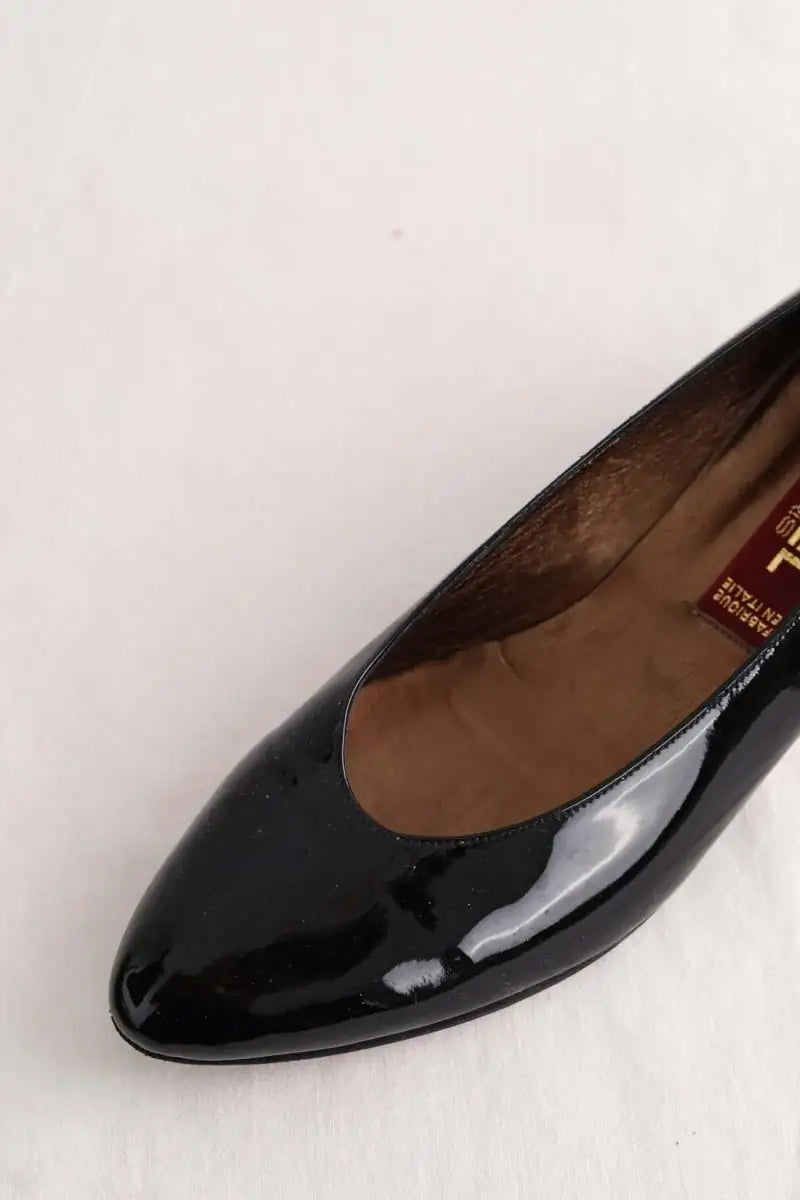 Ballerines Carel Noir en Cuir verni