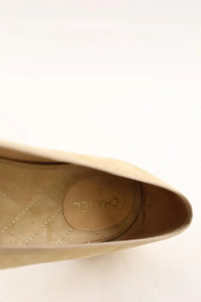 Ballerines Chanel Beige en Cuir