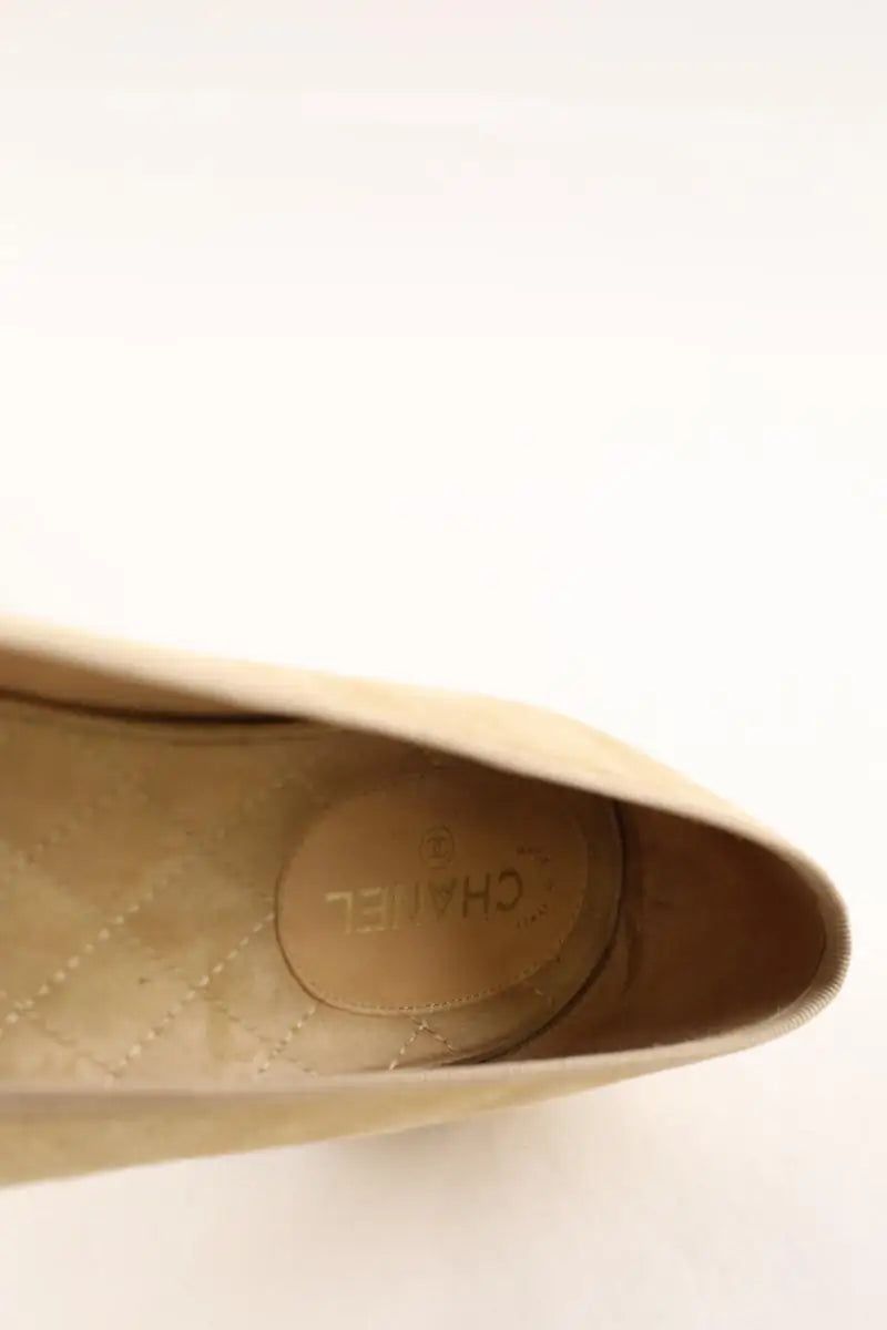 Ballerines Chanel Beige en Cuir