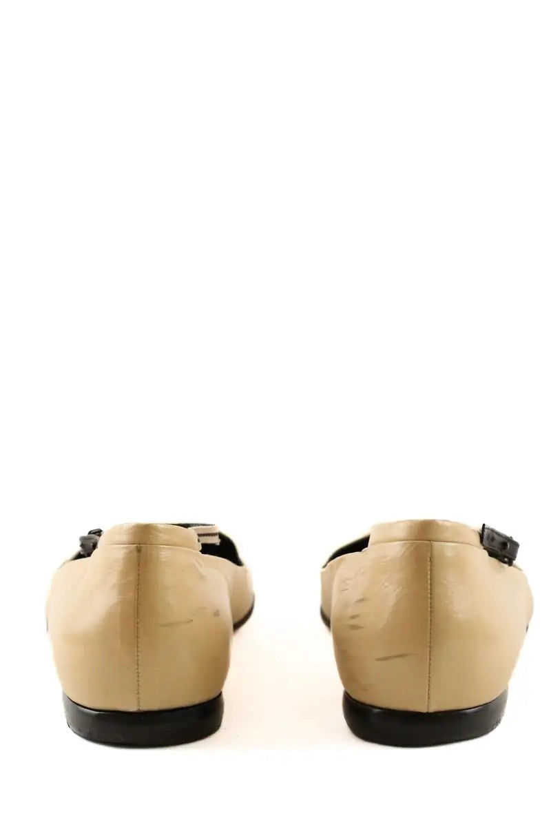 Ballerines Chanel Beige en Cuir