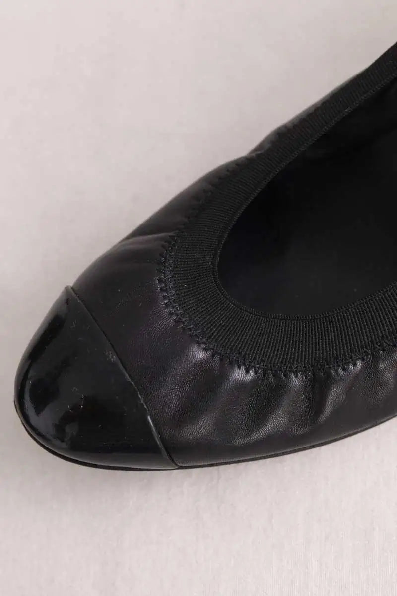 Ballerines Chanel Noir en Cuir