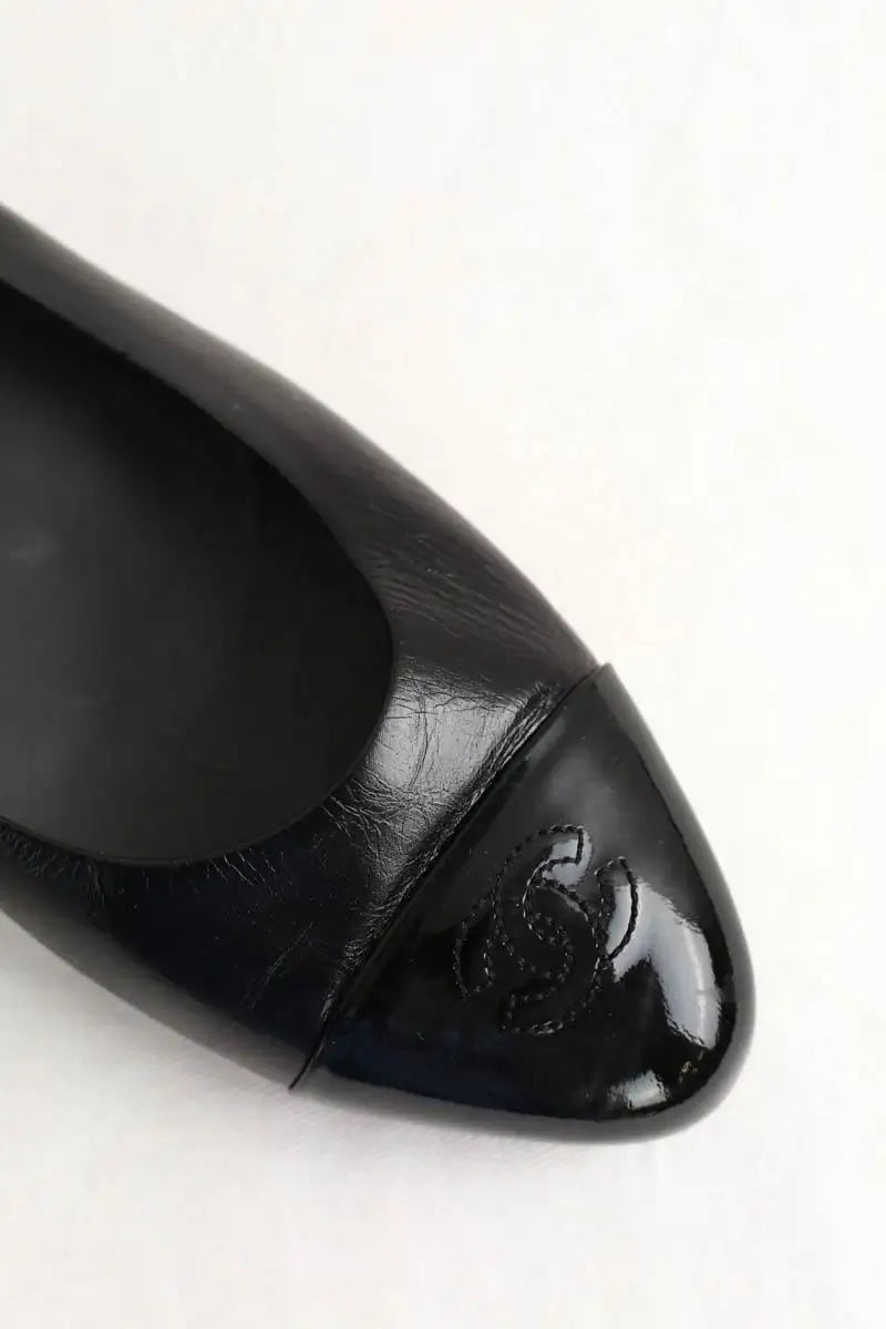 Ballerines Chanel Noir en Cuir