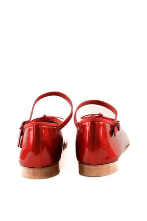 Ballerines Chanel Rouge en Cuir