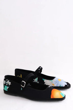 Ballerines Chatelles Furlanes poppi Noir en Tissu