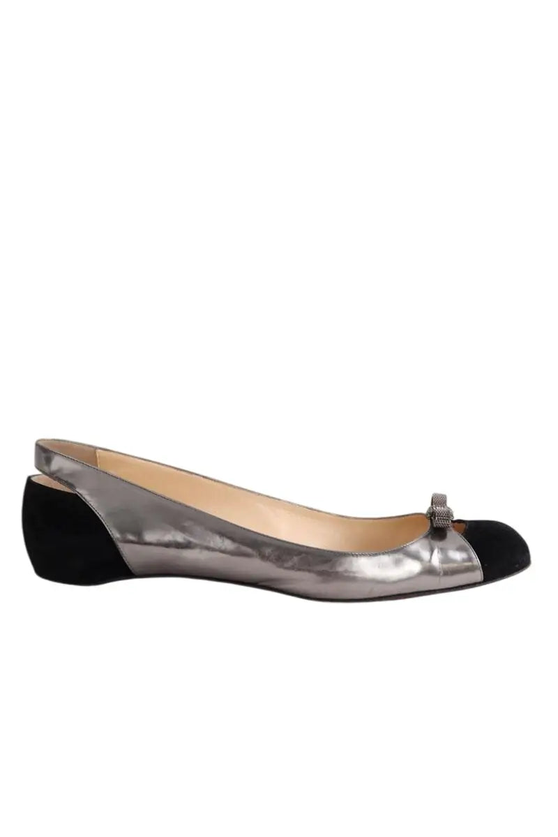 Ballerines Christian Louboutin Argent en Cuir, taille 42 - Seconde Main