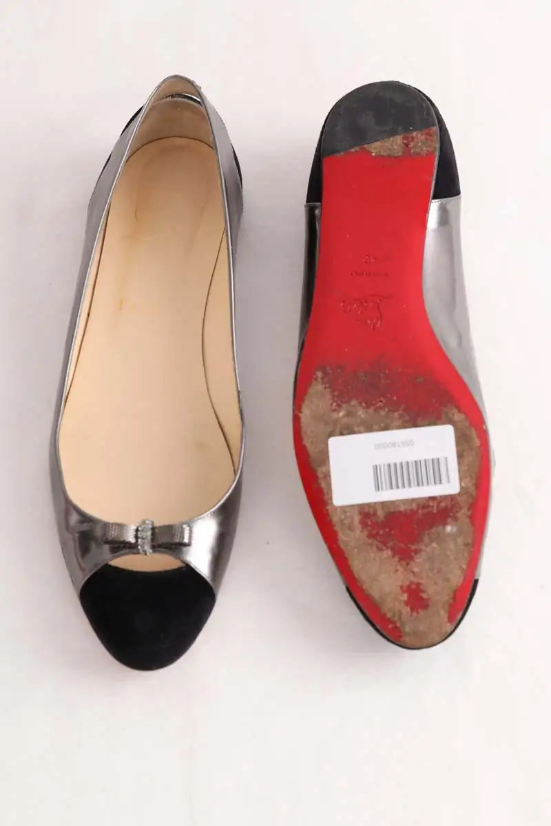 Ballerines Christian Louboutin Argent en Cuir